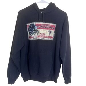 Atlanta Falcons Black Hoodie Sweatshirt Unisex Medium NFC South NFL Football VTG